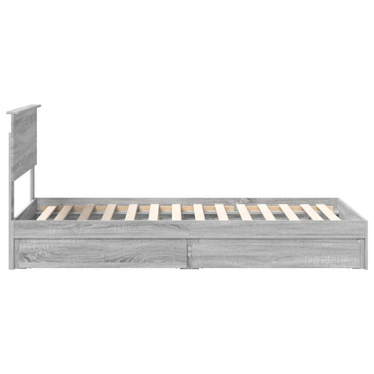 Bedframe met lade Grijs Sonoma 90 x 200 cm Bewerkt hout