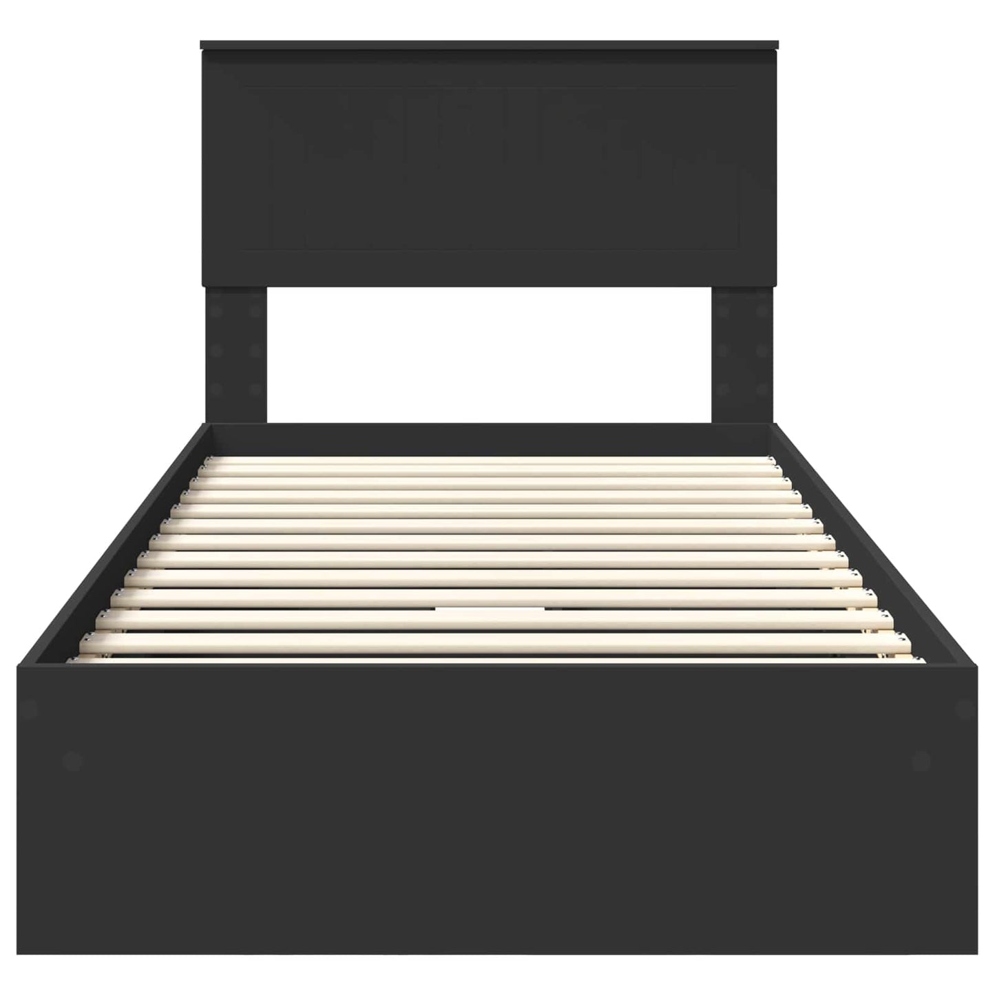 Bedframe met lade met hoofdeinde Zwart 90 x 190 cm Bewerkt hout