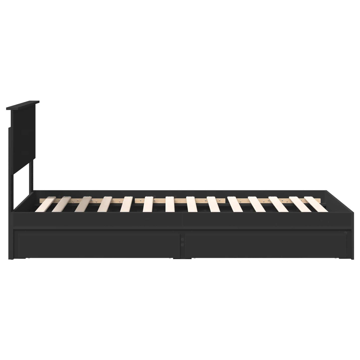 Bedframe met lade met hoofdeinde Zwart 90 x 190 cm Bewerkt hout