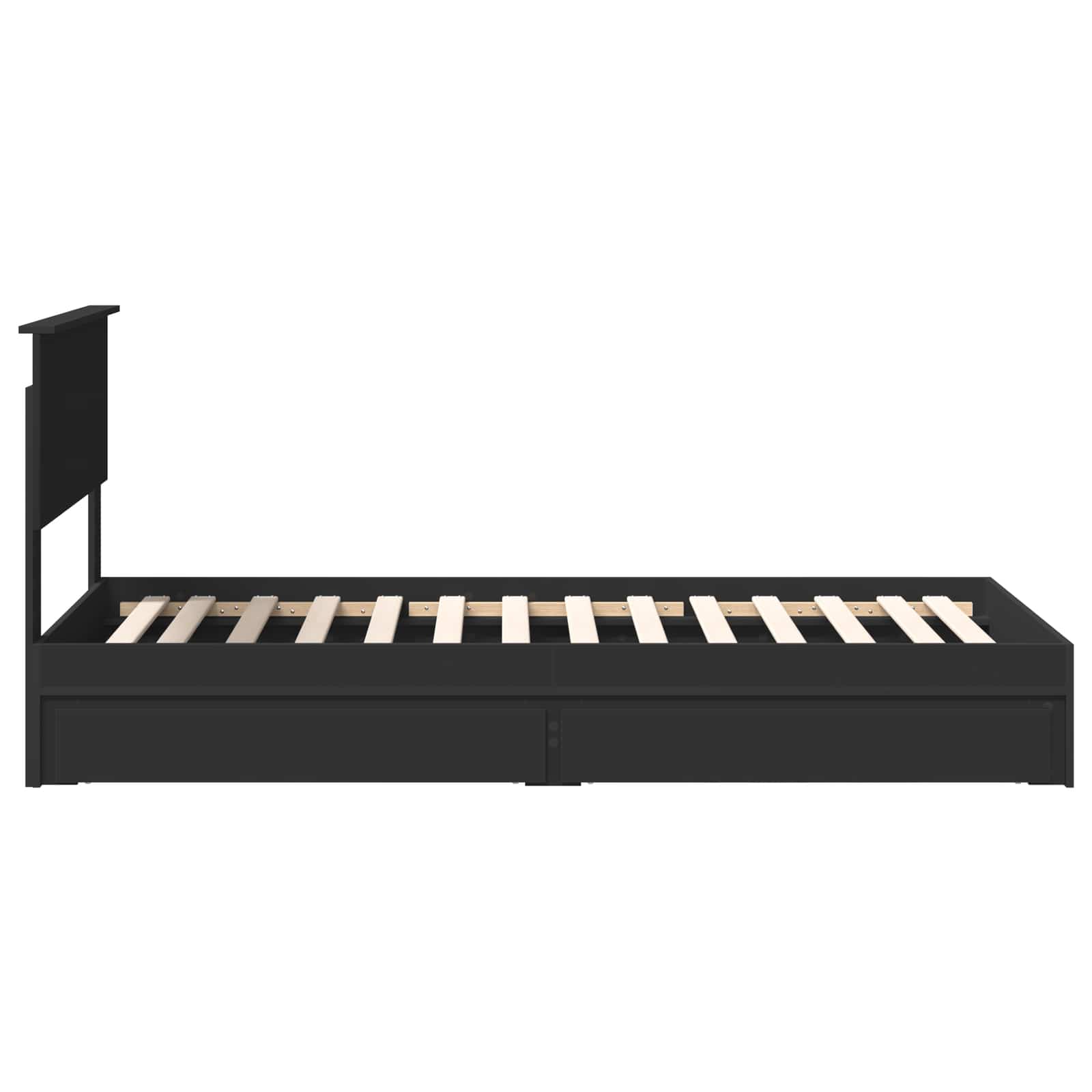 Bedframe met lade met hoofdeinde Zwart 90 x 190 cm Bewerkt hout