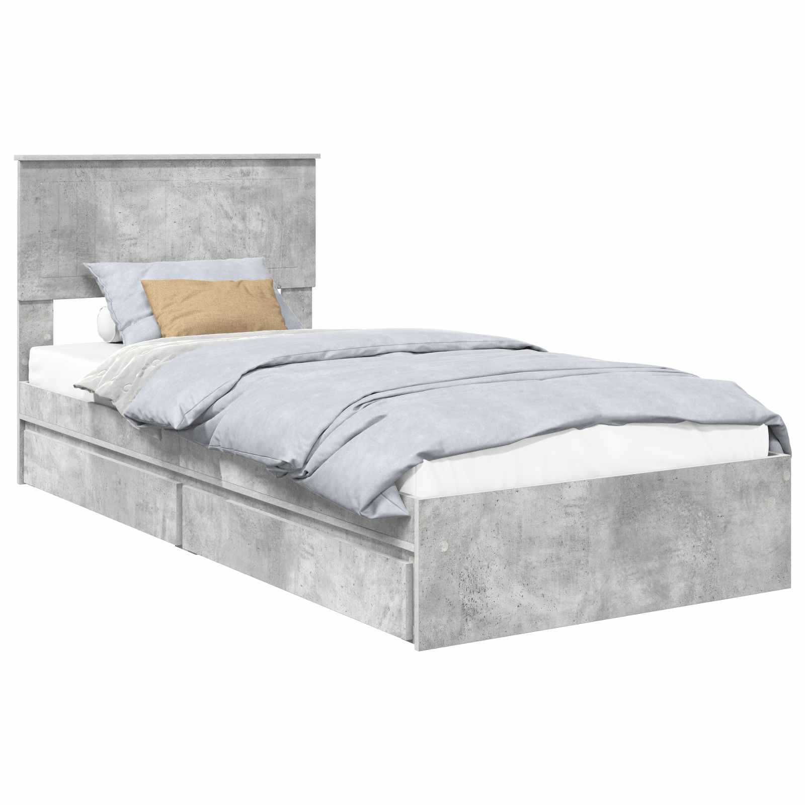 Bedframe met lade Beton Grijs 90 x 190 cm Bewerkt hout