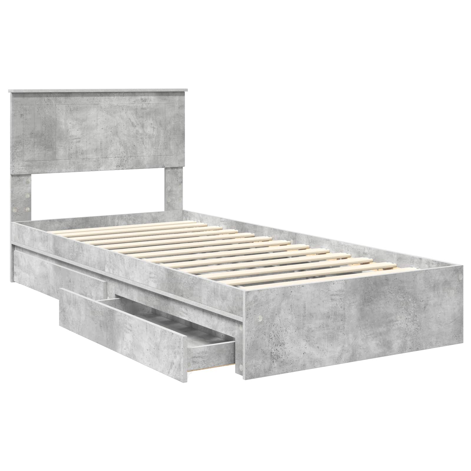 Bedframe met lade Beton Grijs 90 x 190 cm Bewerkt hout