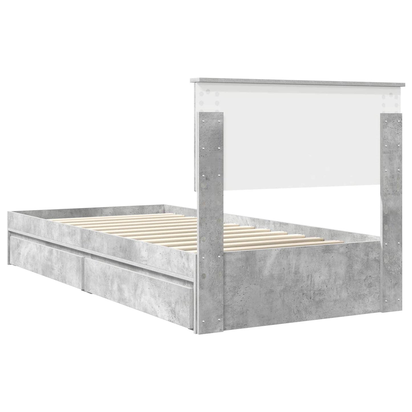 Bedframe met lade Beton Grijs 90 x 190 cm Bewerkt hout