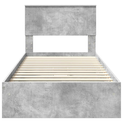 Bedframe met lade Beton Grijs 90 x 190 cm Bewerkt hout