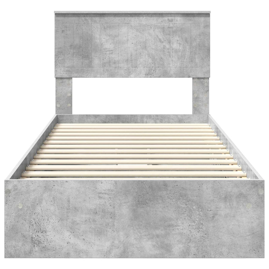 Bedframe met lade Beton Grijs 90 x 190 cm Bewerkt hout