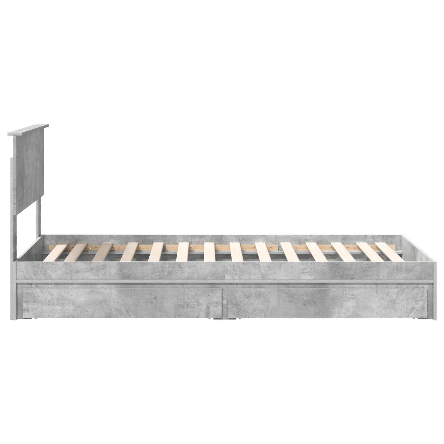 Bedframe met lade Beton Grijs 90 x 190 cm Bewerkt hout