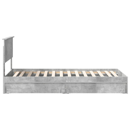 Bedframe met lade Beton Grijs 90 x 190 cm Bewerkt hout