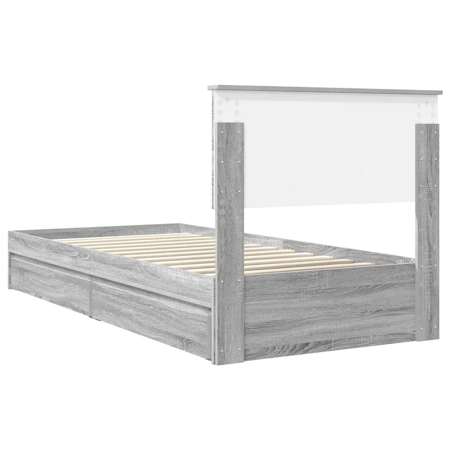 Bedframe met lade Grijs Sonoma 90 x 190 cm Bewerkt hout