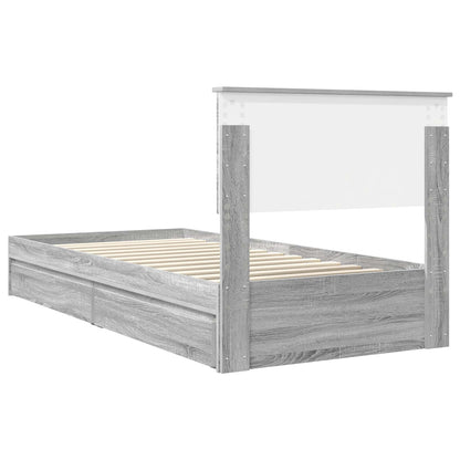 Bedframe met lade Grijs Sonoma 90 x 190 cm Bewerkt hout