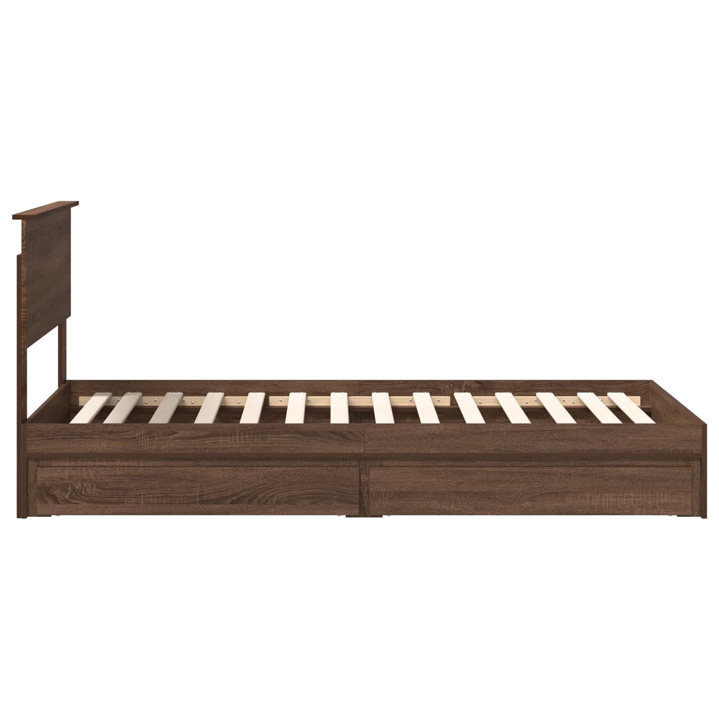 Opslag bed met hoofdeinde Bruin Eiken 90 x 190 cm Bewerkt hout