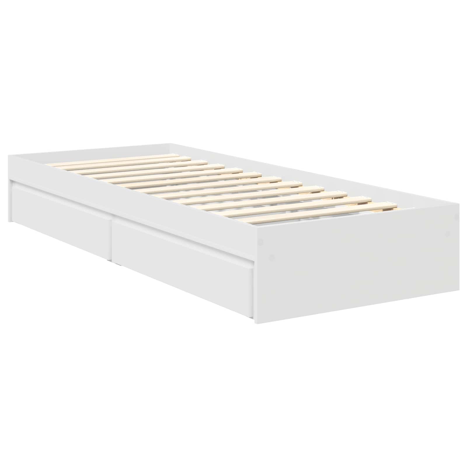 Bedframe met lade met hoofdeinde Wit 75 x 190 cm Bewerkt hout