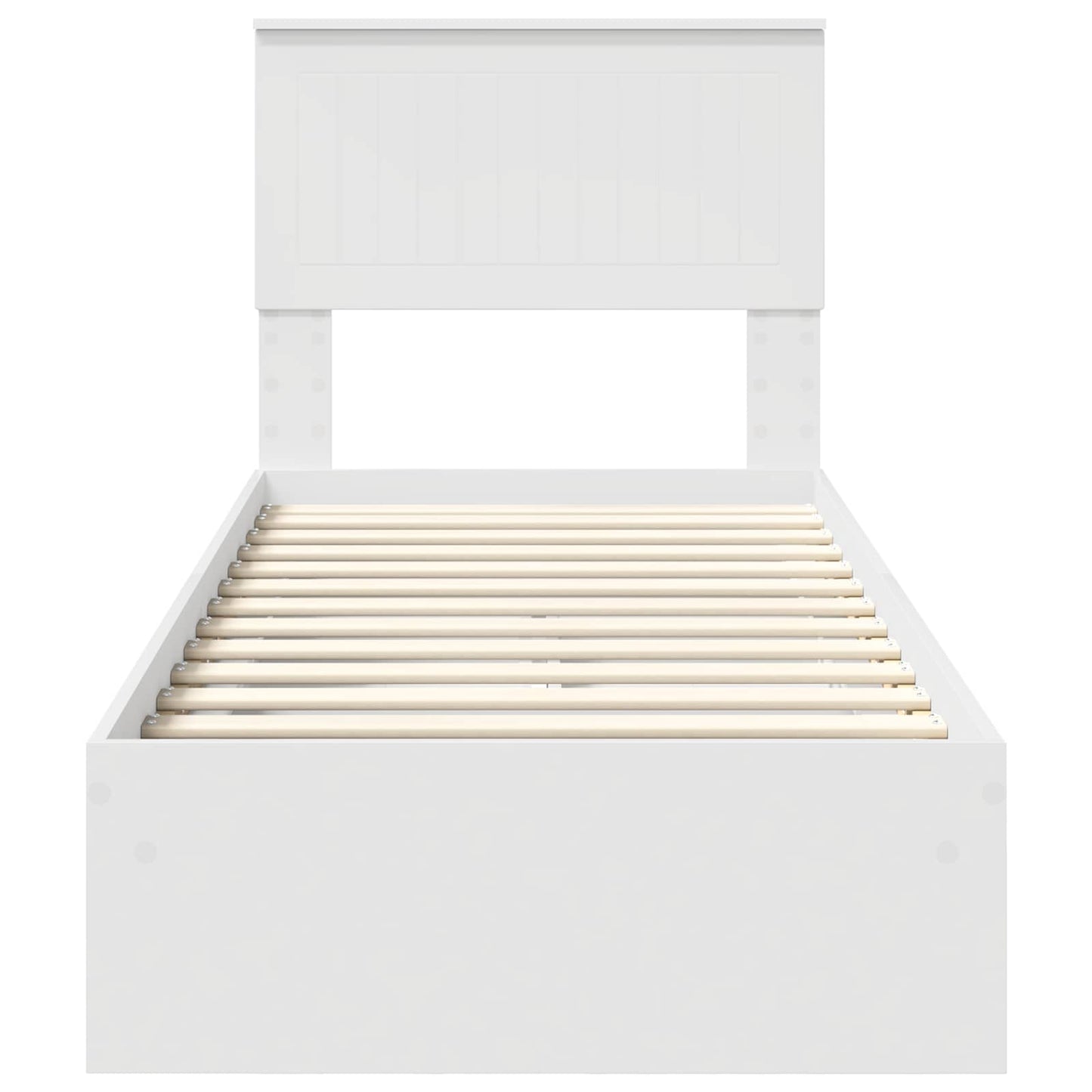Bedframe met lade met hoofdeinde Wit 75 x 190 cm Bewerkt hout