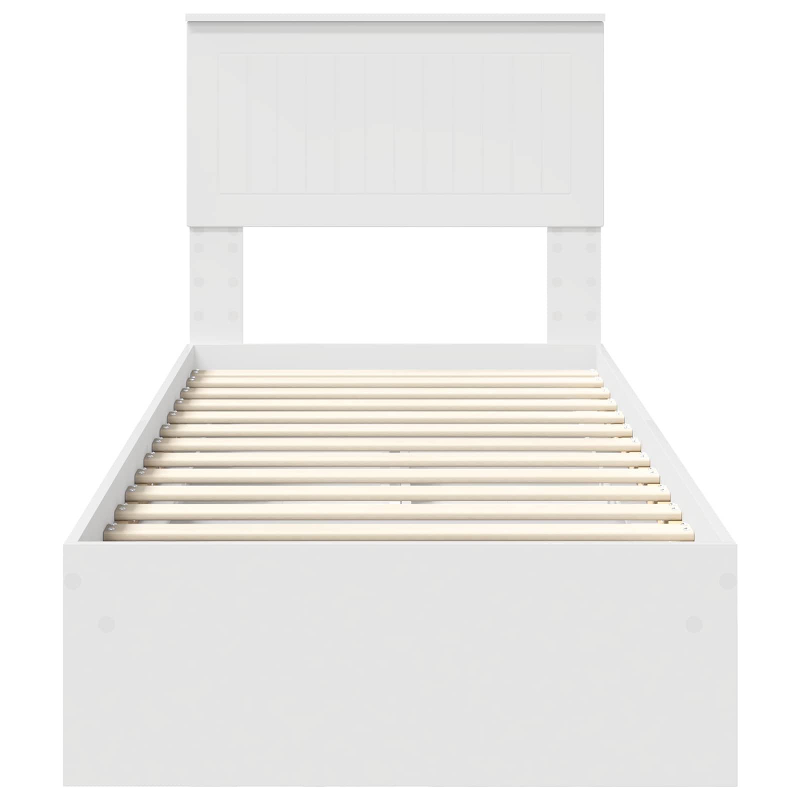 Bedframe met lade met hoofdeinde Wit 75 x 190 cm Bewerkt hout
