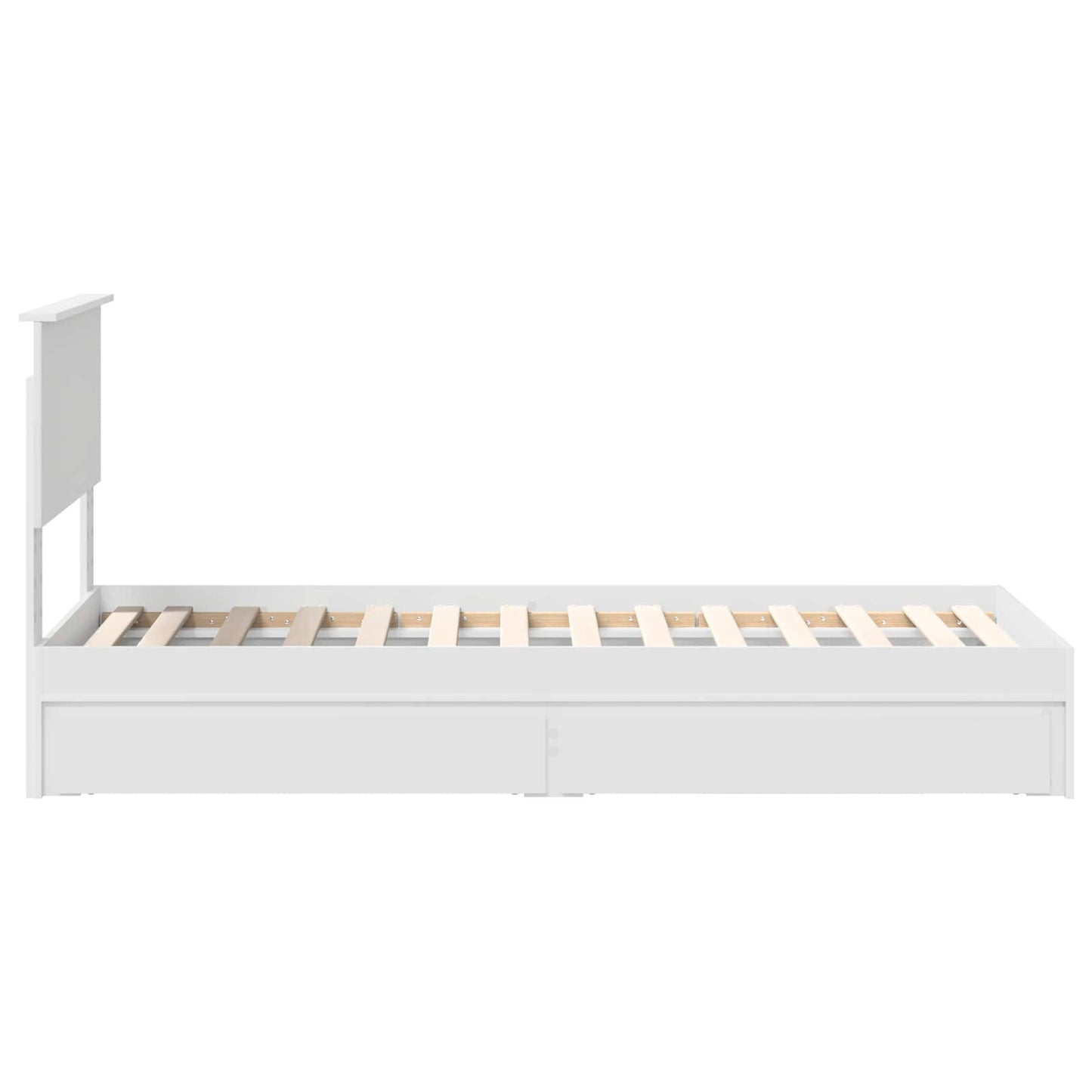 Bedframe met lade met hoofdeinde Wit 75 x 190 cm Bewerkt hout