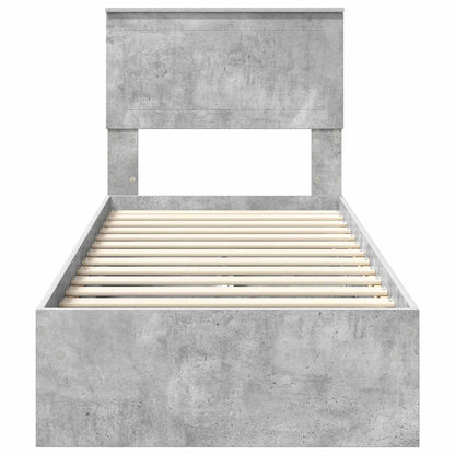 Bedframe met lade Beton Grijs 75 x 190 cm Bewerkt hout