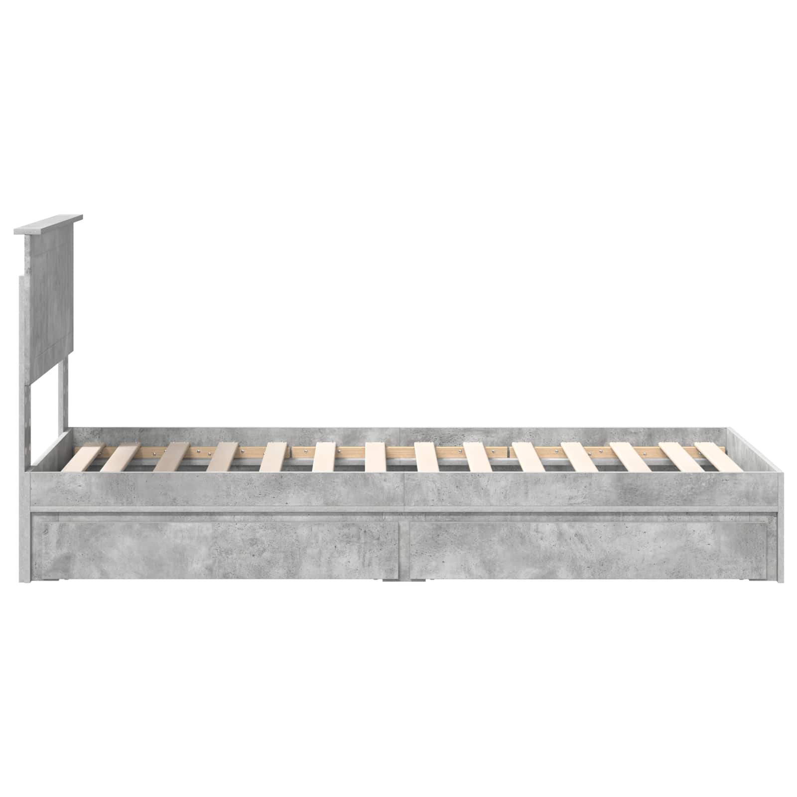 Bedframe met lade Beton Grijs 75 x 190 cm Bewerkt hout