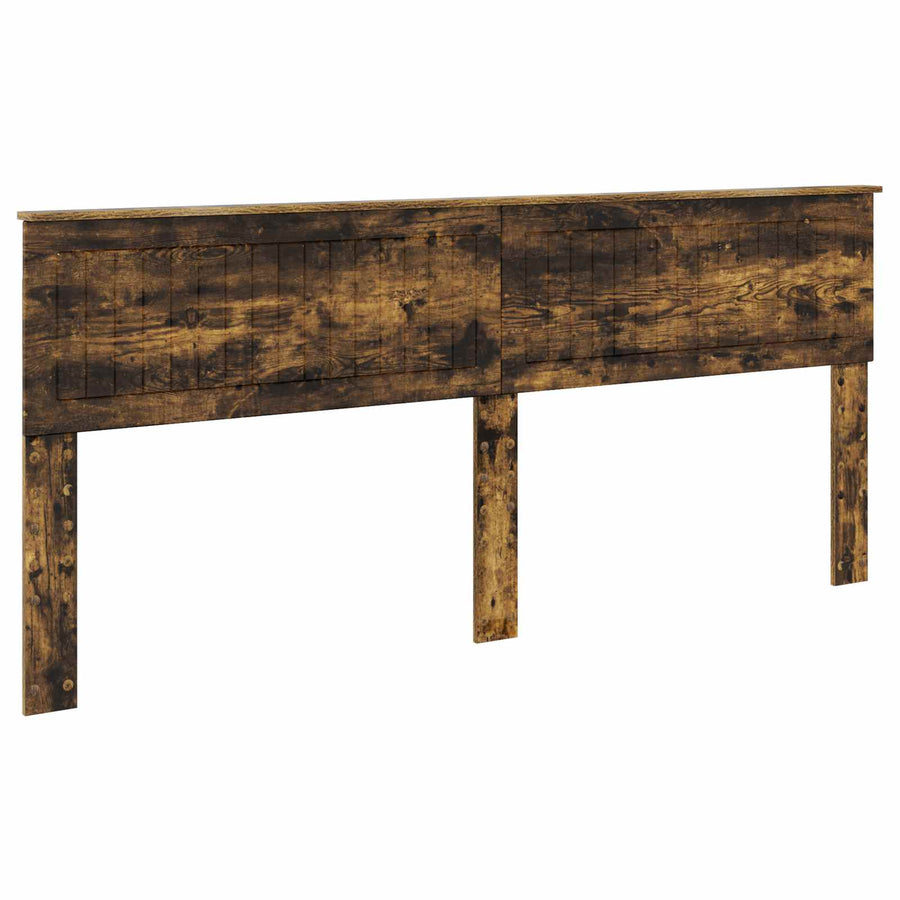 Bedframe met hoofdeinde Gerookt eiken 200 x 200 cm Bewerkt hout