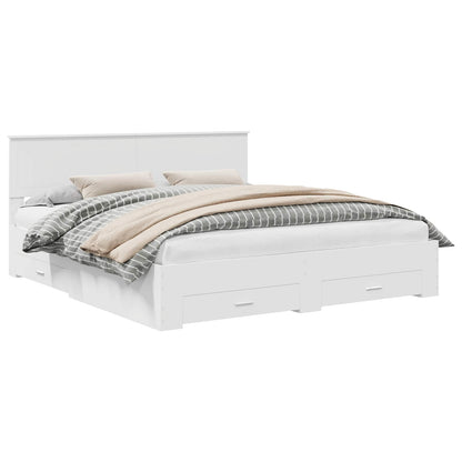 Bedframe met hoofdeinde met lade Wit 180 x 200 cm Bewerkt hout