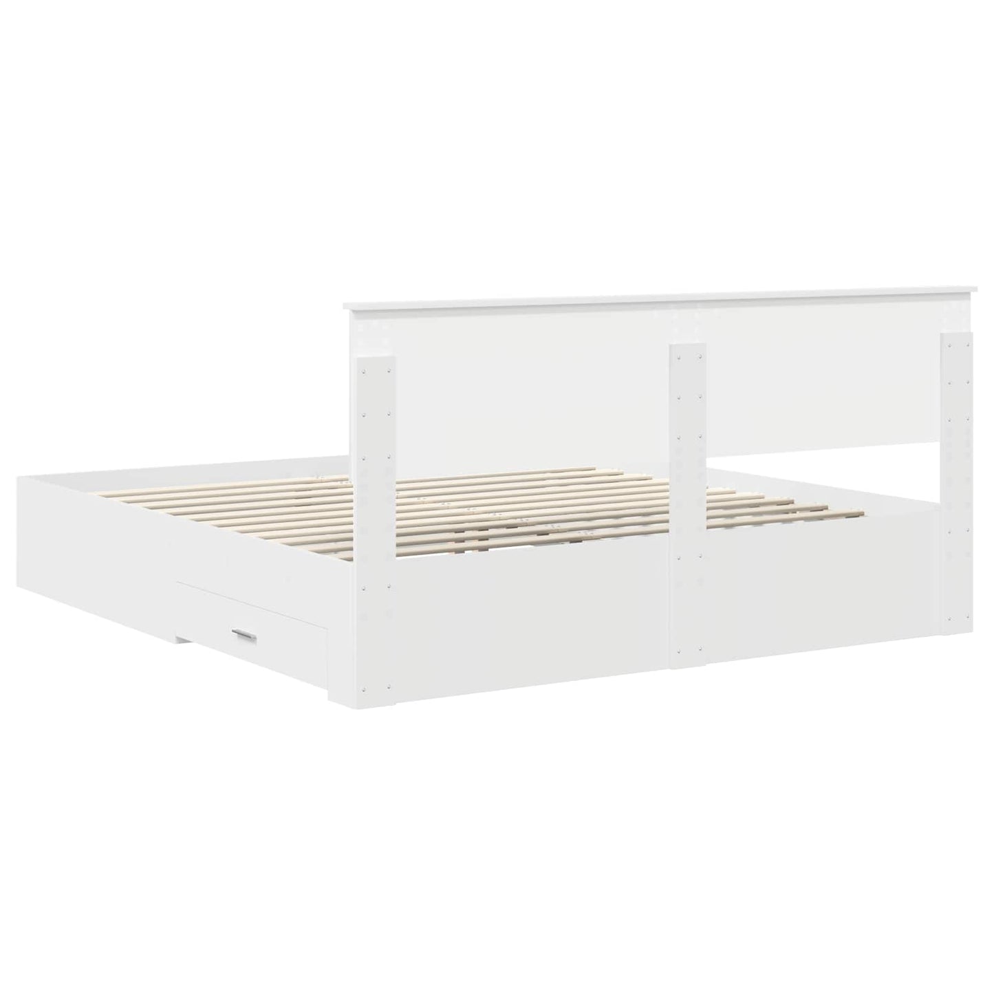 Bedframe met hoofdeinde met lade Wit 180 x 200 cm Bewerkt hout