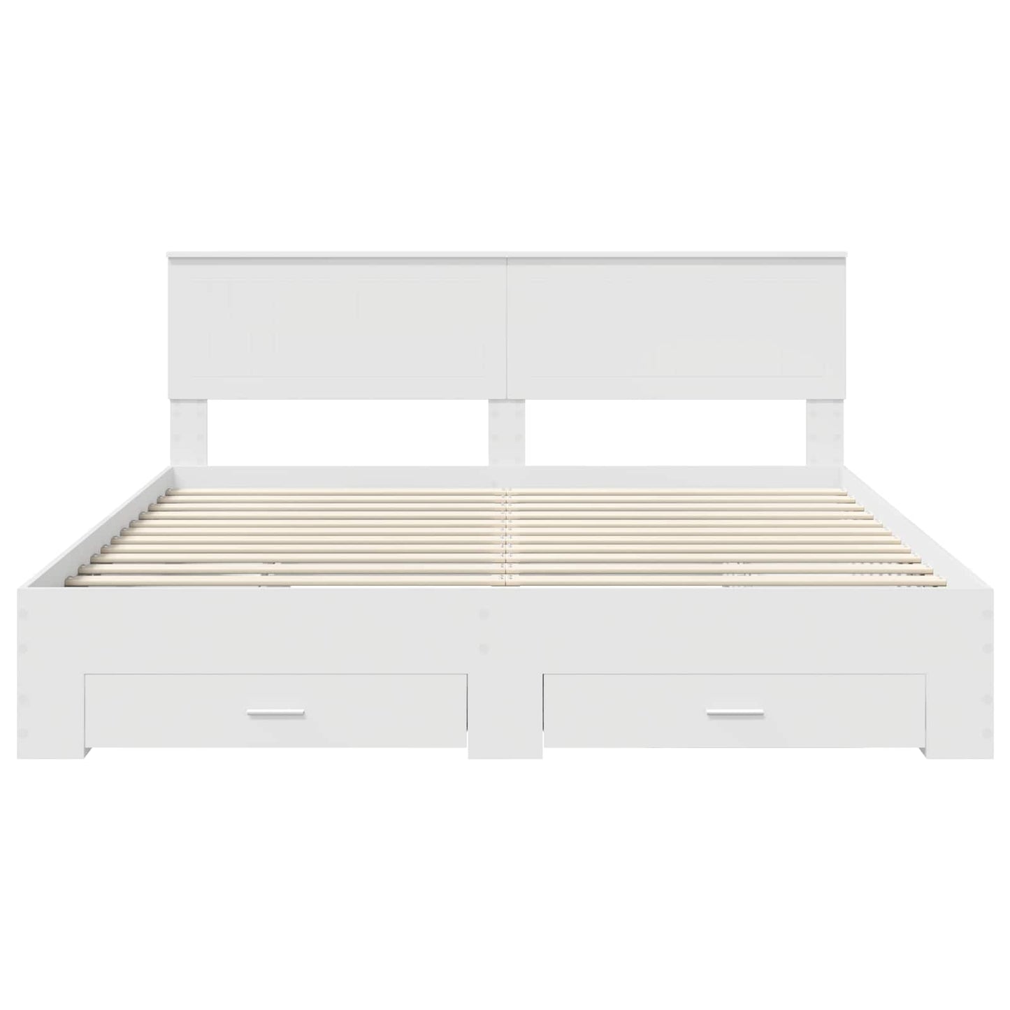 Bedframe met hoofdeinde met lade Wit 180 x 200 cm Bewerkt hout