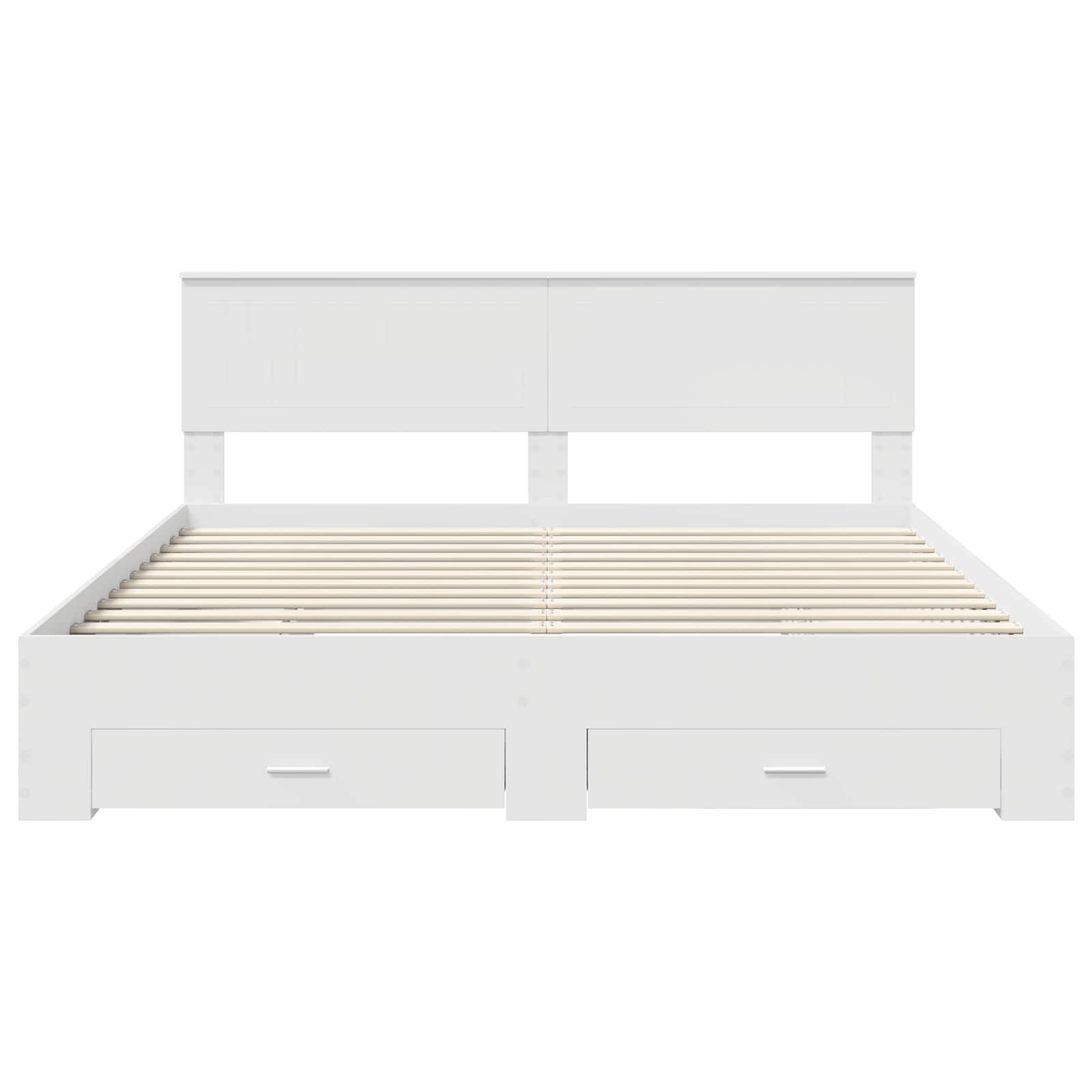 Bedframe met hoofdeinde met lade Wit 180 x 200 cm Bewerkt hout