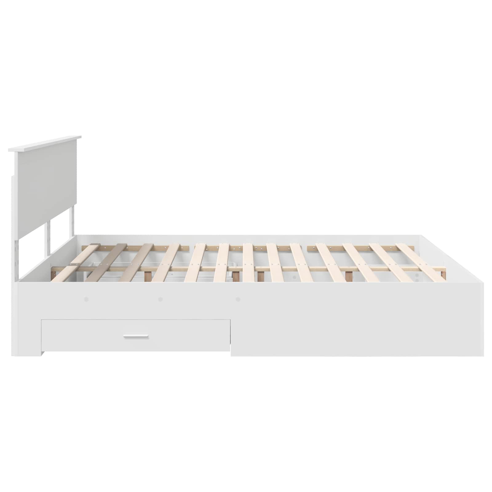 Bedframe met hoofdeinde met lade Wit 180 x 200 cm Bewerkt hout