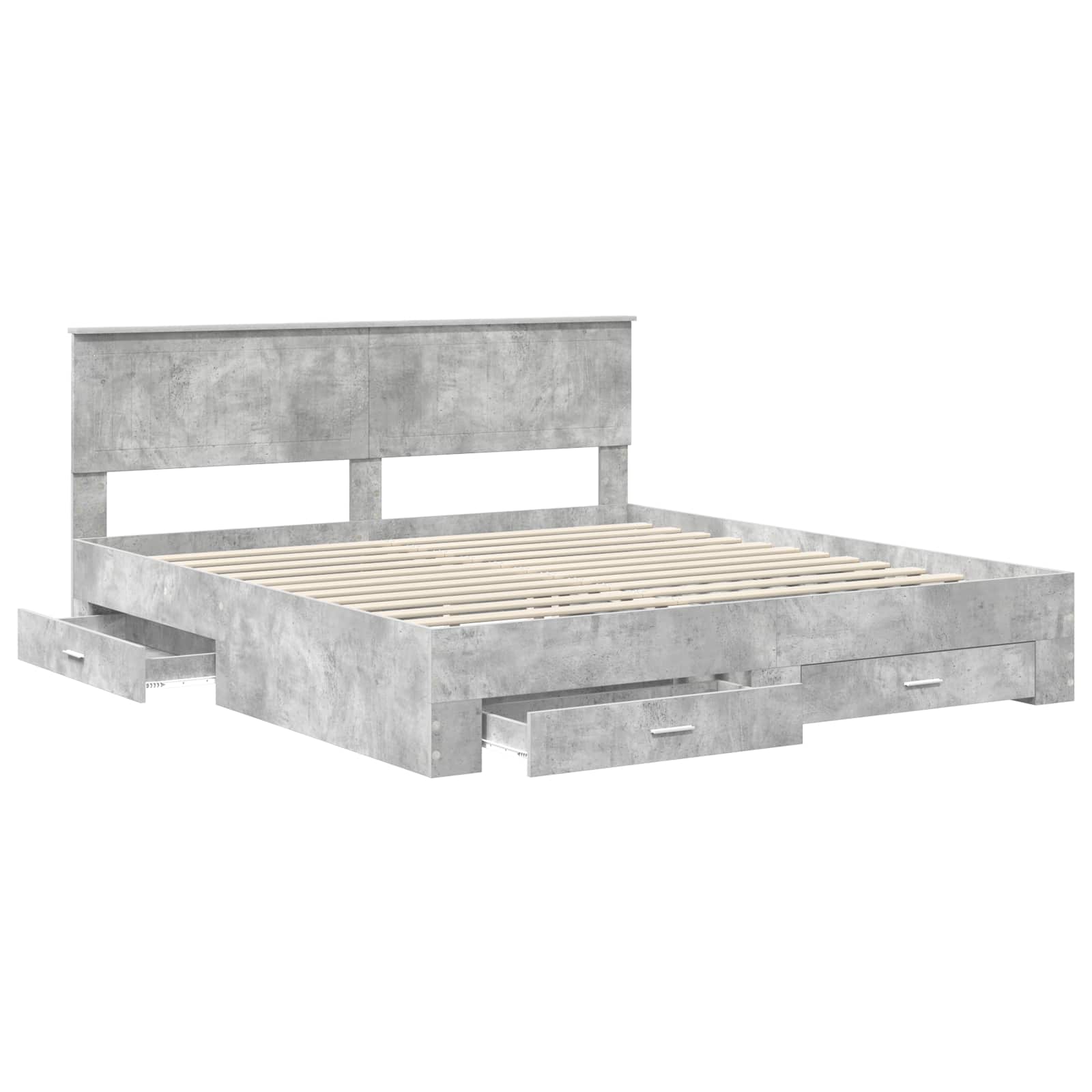 Bedframe met hoofdeinde Beton Grijs 180 x 200 cm Bewerkt hout