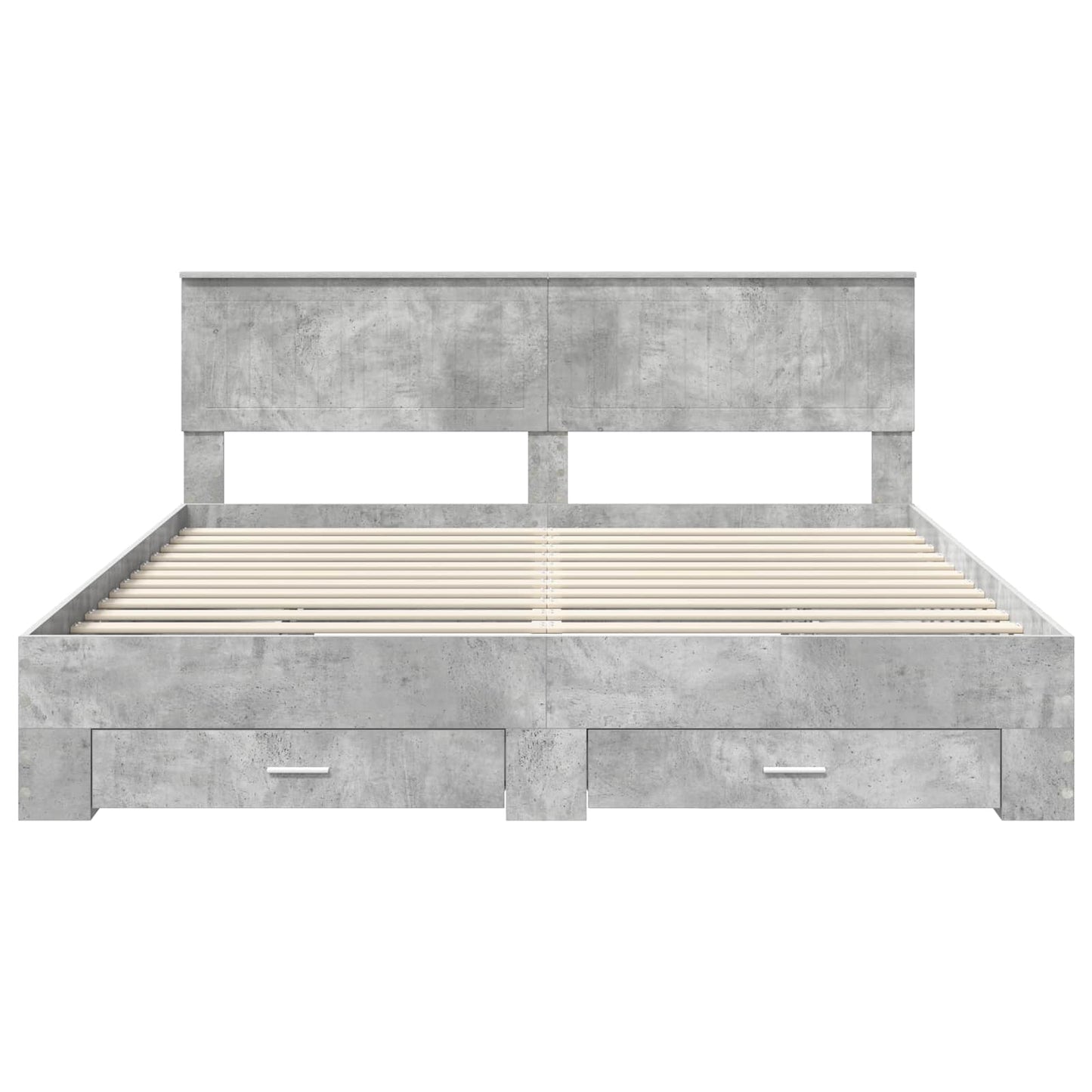 Bedframe met hoofdeinde Beton Grijs 180 x 200 cm Bewerkt hout