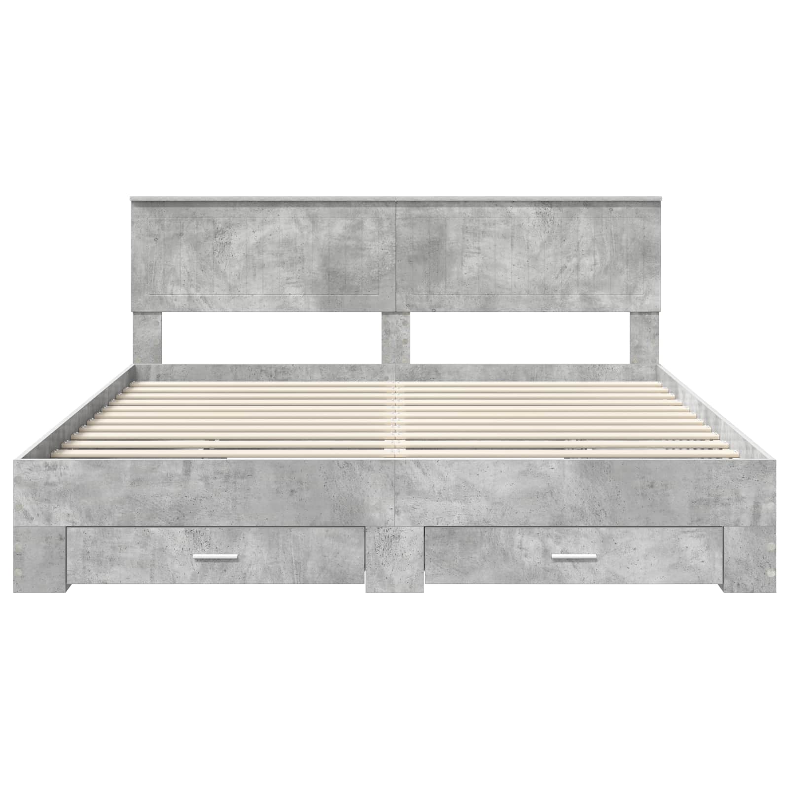 Bedframe met hoofdeinde Beton Grijs 180 x 200 cm Bewerkt hout