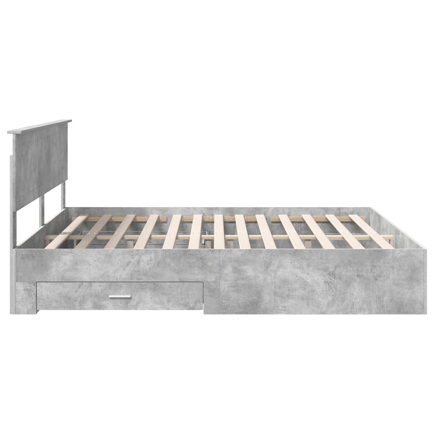 Bedframe met hoofdeinde Beton Grijs 180 x 200 cm Bewerkt hout