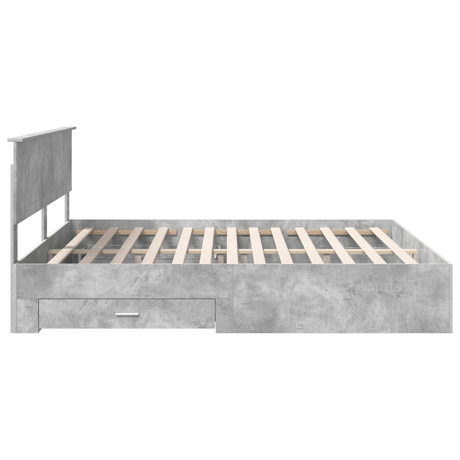 Bedframe met hoofdeinde Beton Grijs 180 x 200 cm Bewerkt hout