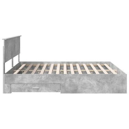 Bedframe met hoofdeinde Beton Grijs 180 x 200 cm Bewerkt hout