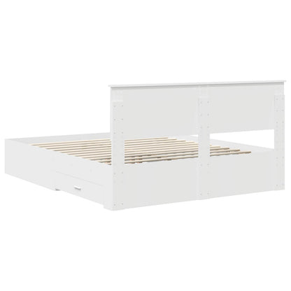 Bedframe met hoofdeinde met lade Wit 160 x 200 cm Bewerkt hout
