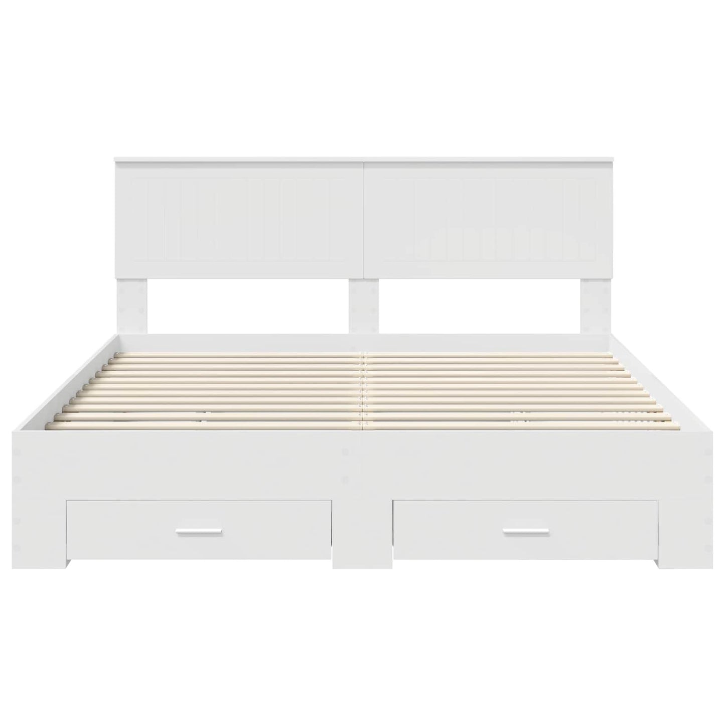 Bedframe met hoofdeinde met lade Wit 160 x 200 cm Bewerkt hout