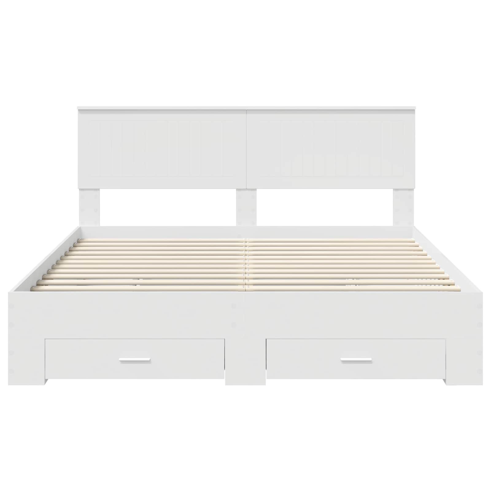 Bedframe met hoofdeinde met lade Wit 160 x 200 cm Bewerkt hout