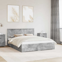 Bedframe met hoofdeinde Beton Grijs 160 x 200 cm Bewerkt hout