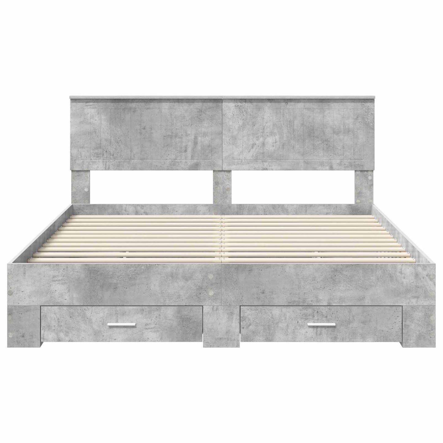 Bedframe met hoofdeinde Beton Grijs 160 x 200 cm Bewerkt hout