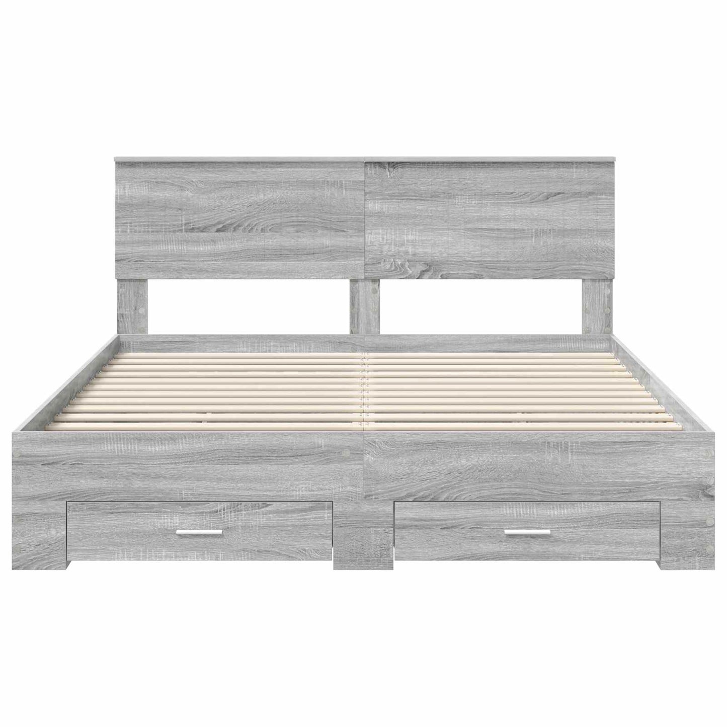 Bedframe met hoofdeinde Grijs Sonoma 160 x 200 cm Bewerkt hout