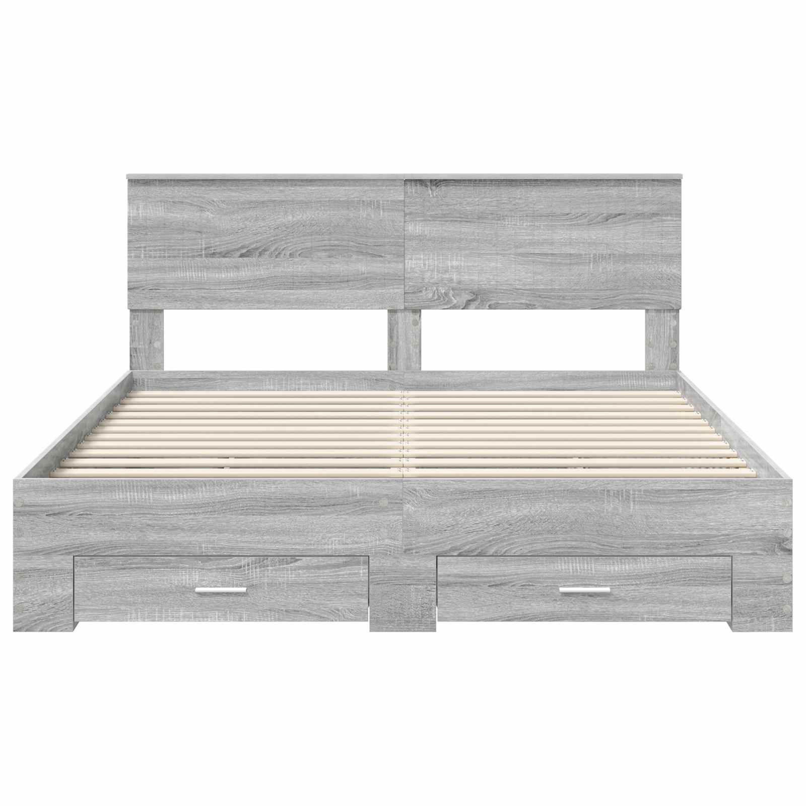 Bedframe met hoofdeinde Grijs Sonoma 160 x 200 cm Bewerkt hout