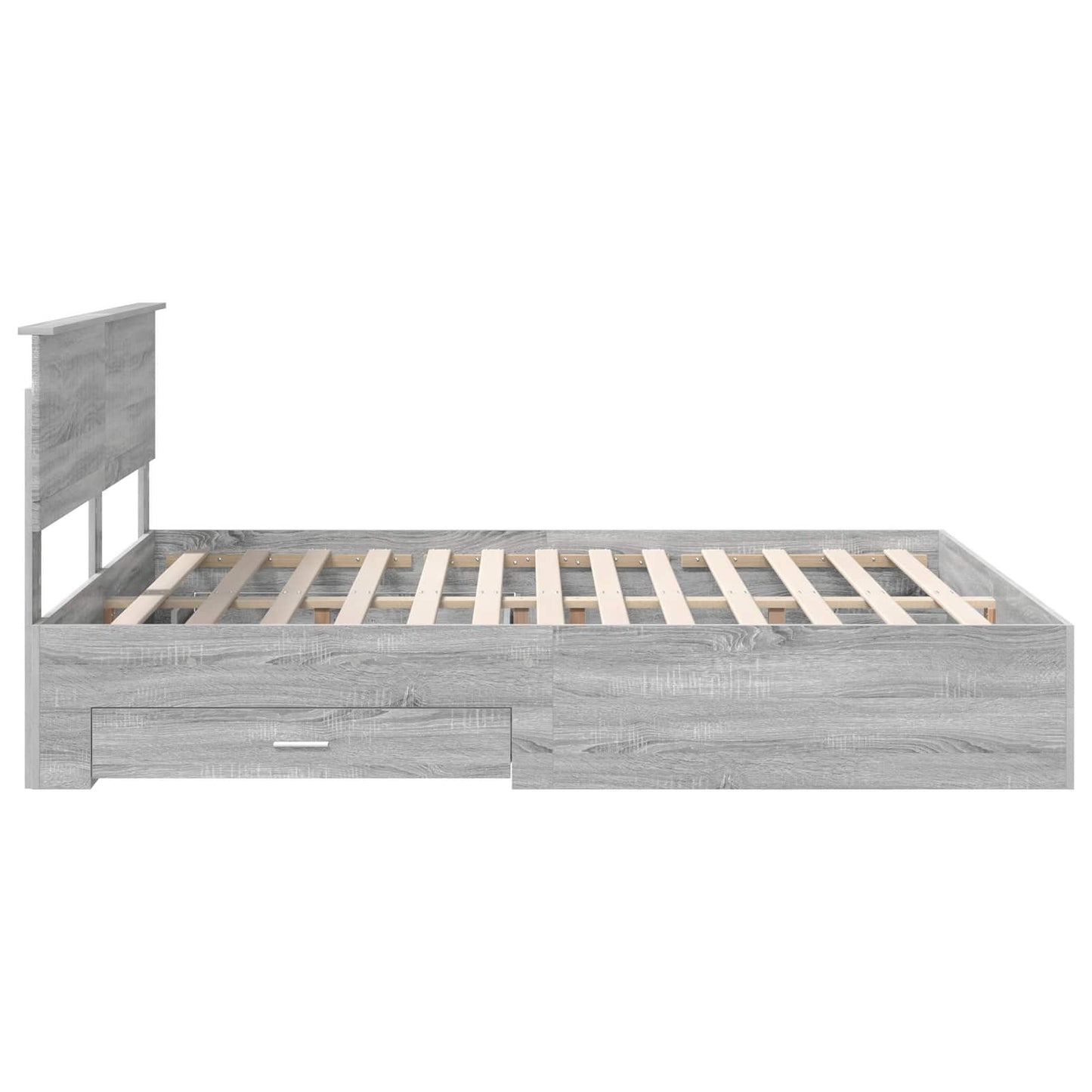 Bedframe met hoofdeinde Grijs Sonoma 160 x 200 cm Bewerkt hout