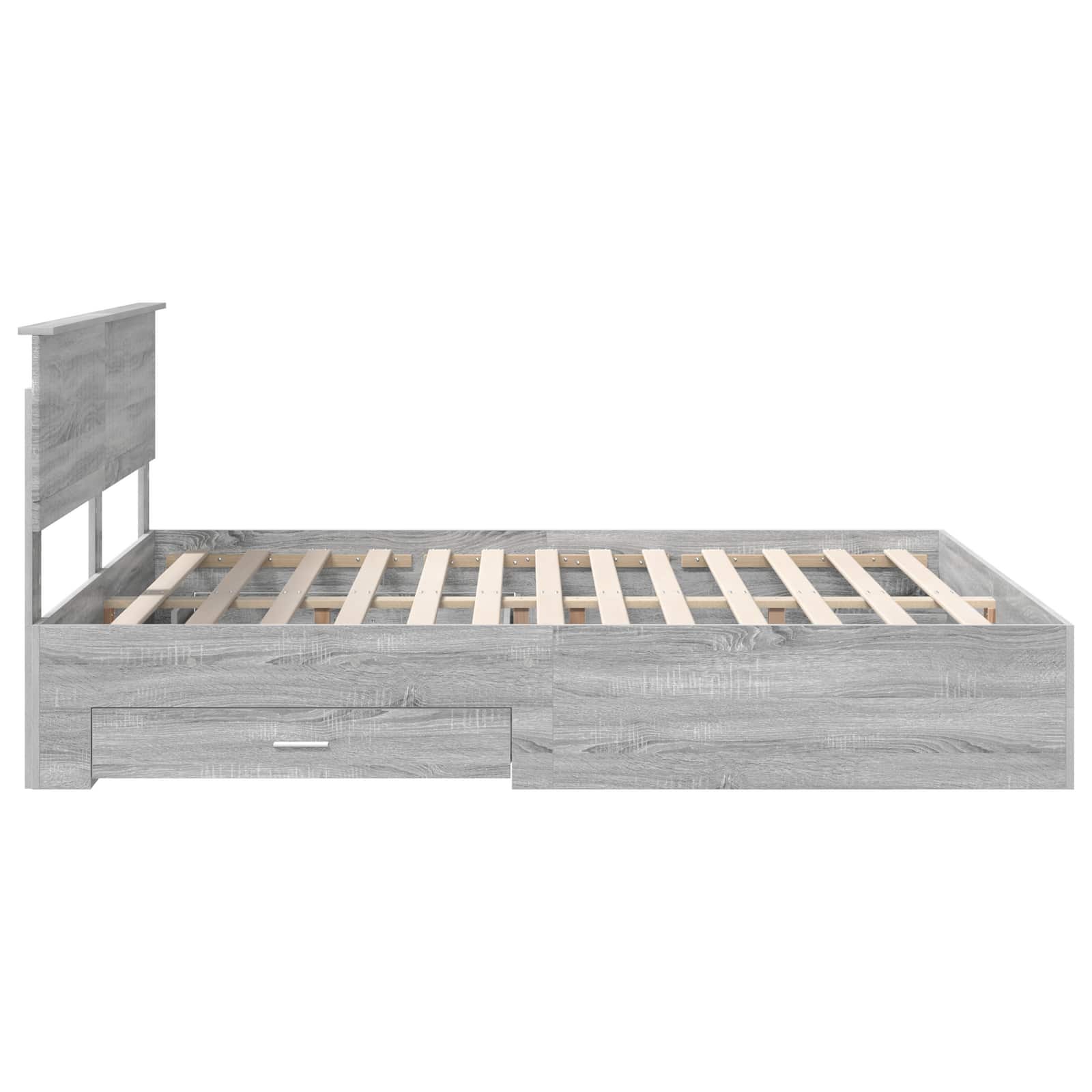 Bedframe met hoofdeinde Grijs Sonoma 160 x 200 cm Bewerkt hout