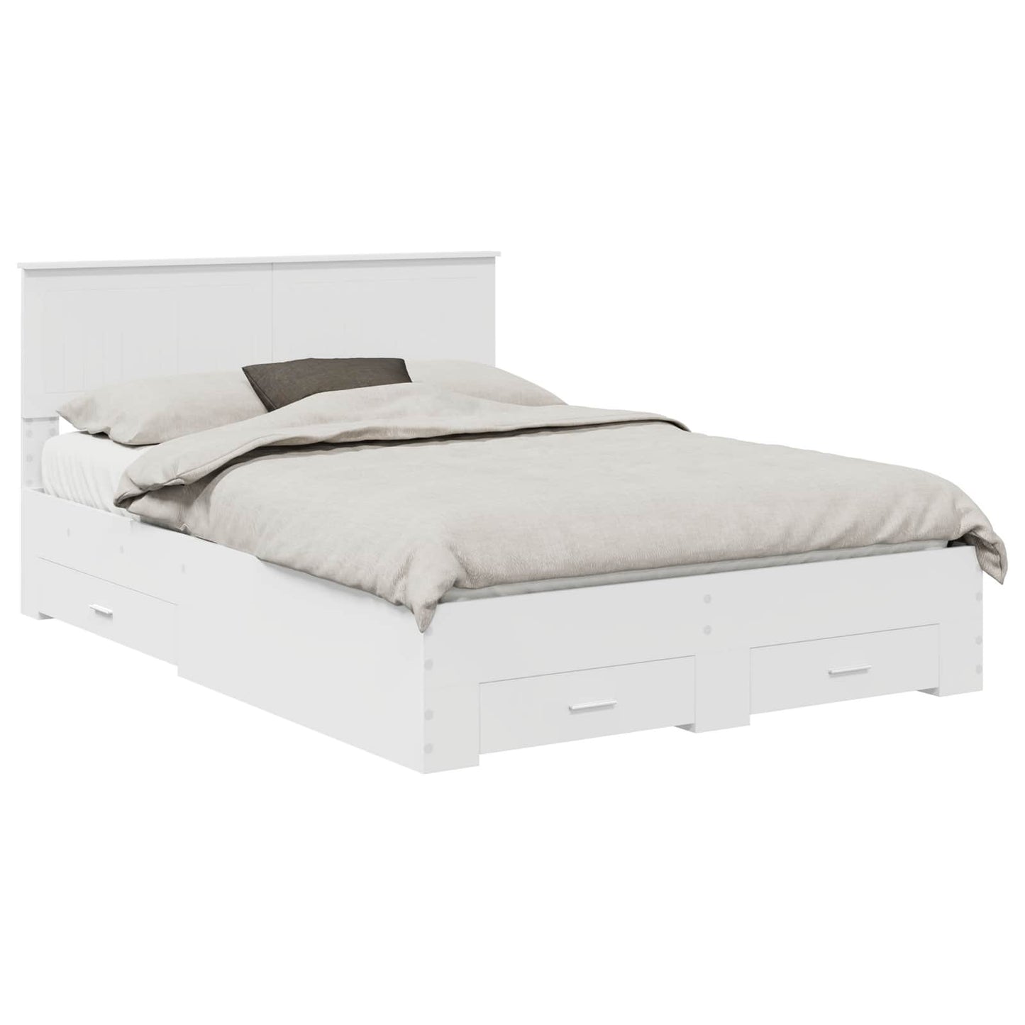 Bedframe met hoofdeinde met lade Wit 140 x 200 cm Bewerkt hout