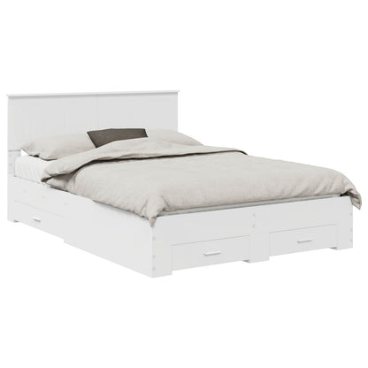 Bedframe met hoofdeinde met lade Wit 140 x 200 cm Bewerkt hout