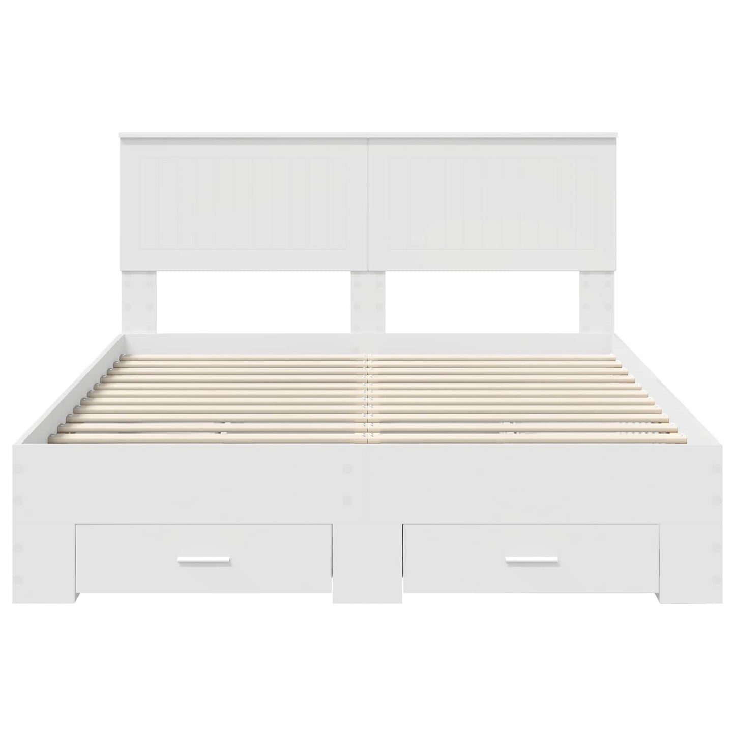 Bedframe met hoofdeinde met lade Wit 140 x 200 cm Bewerkt hout