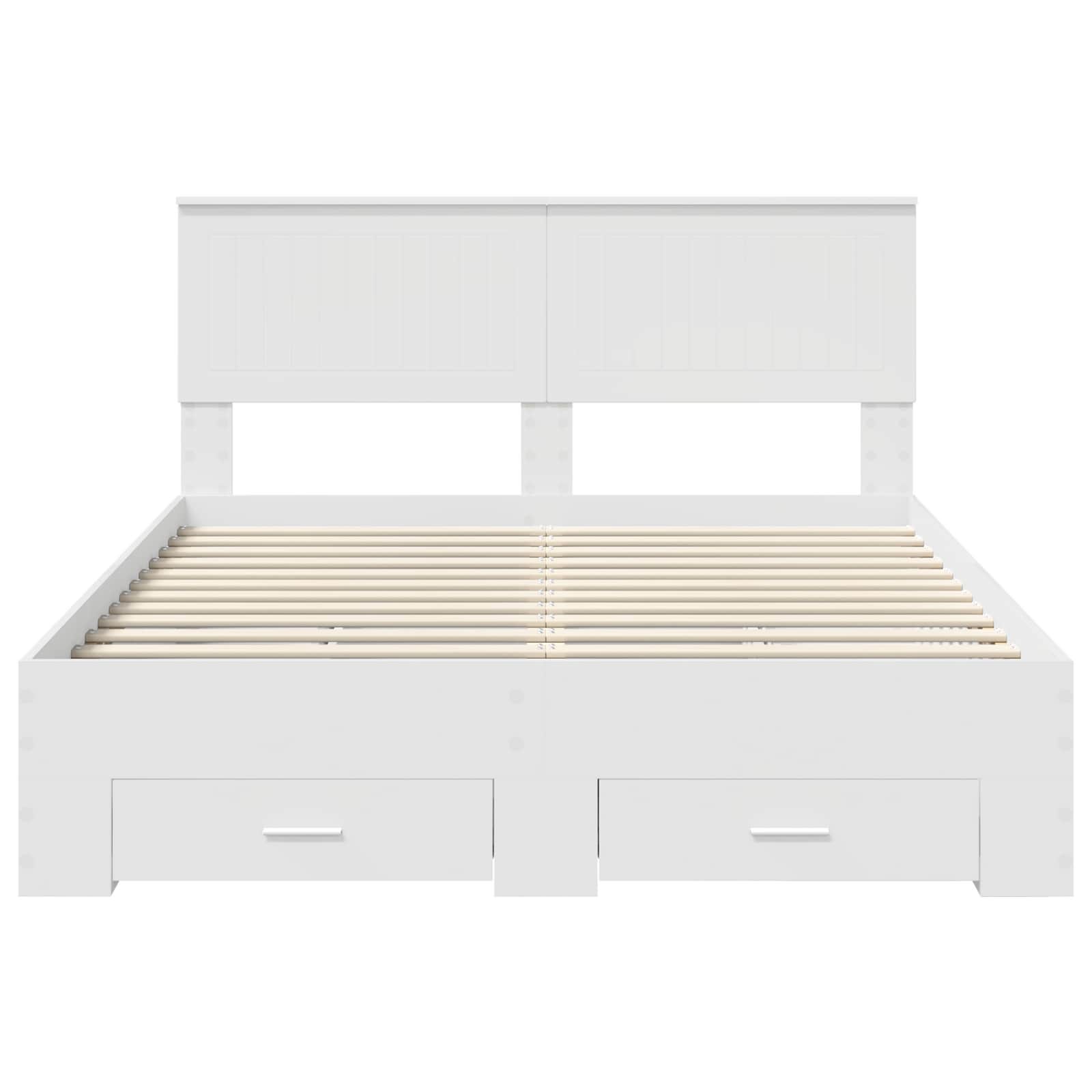 Bedframe met hoofdeinde met lade Wit 140 x 200 cm Bewerkt hout