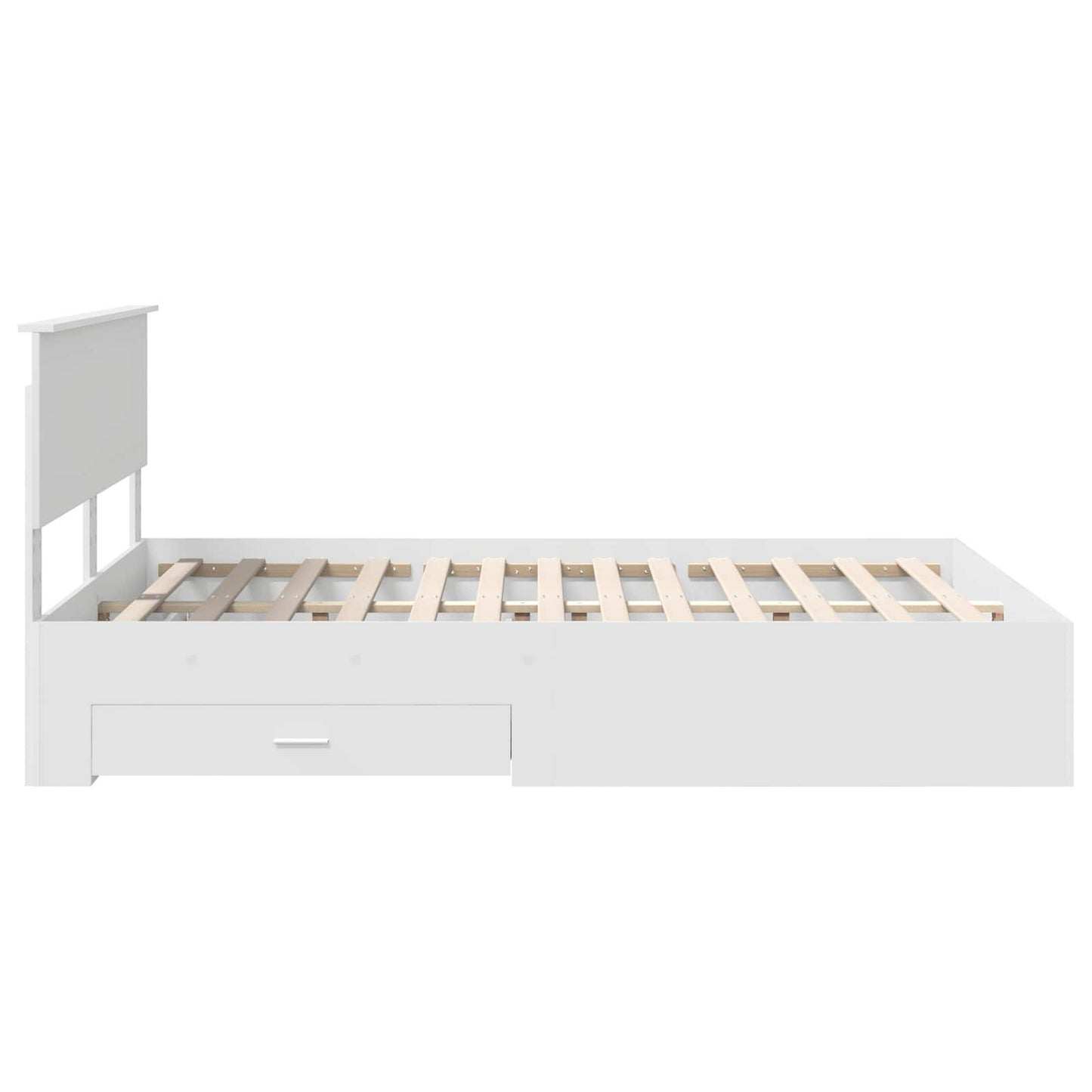 Bedframe met hoofdeinde met lade Wit 140 x 200 cm Bewerkt hout