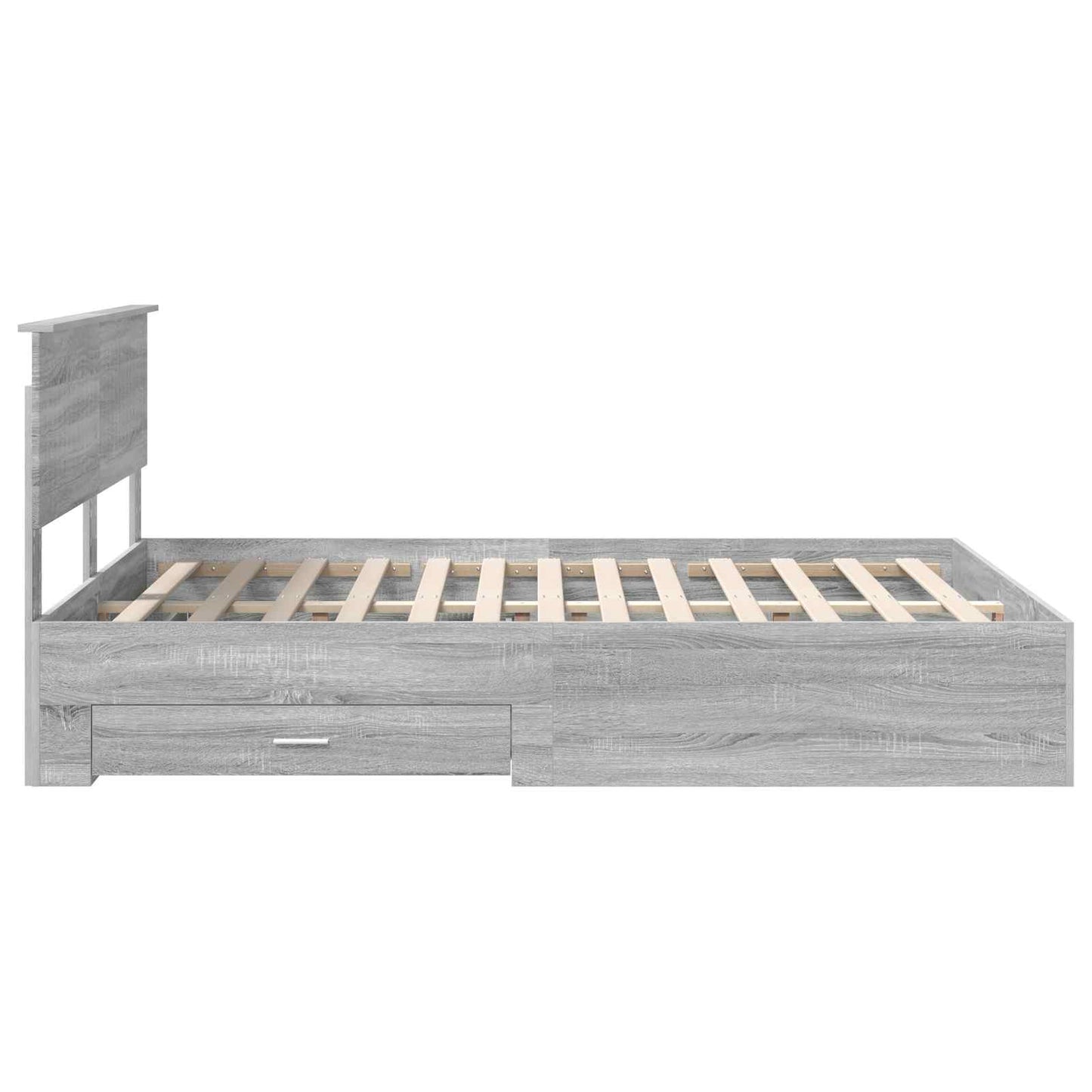 Bedframe met hoofdeinde Grijs Sonoma 140 x 200 cm Bewerkt hout