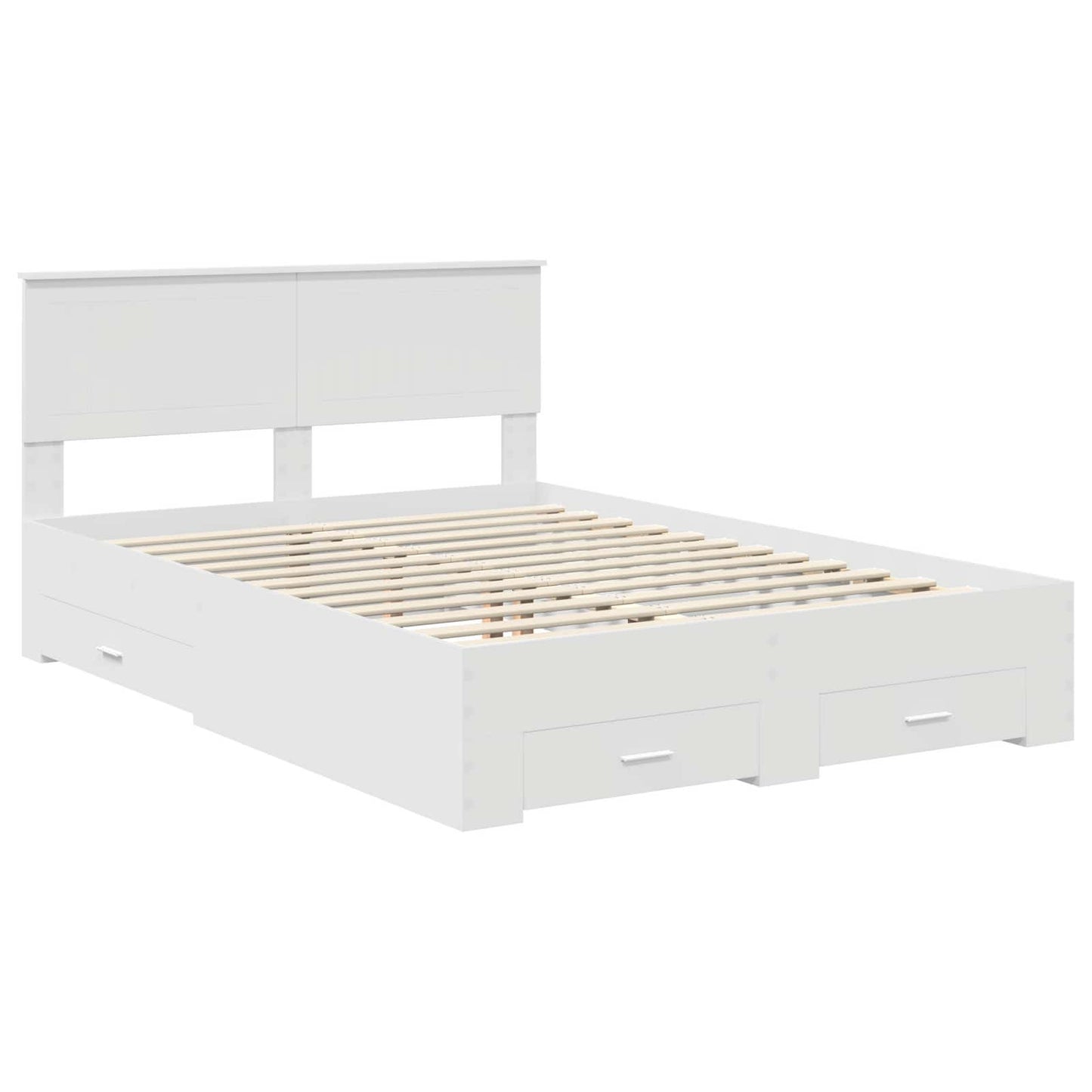 Bedframe met hoofdeinde met lade Wit 140 x 190 cm Bewerkt hout