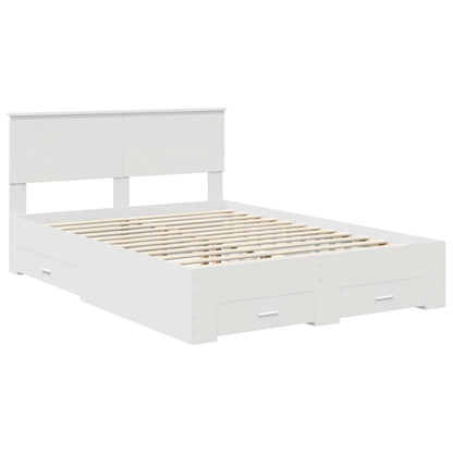 Bedframe met hoofdeinde met lade Wit 140 x 190 cm Bewerkt hout