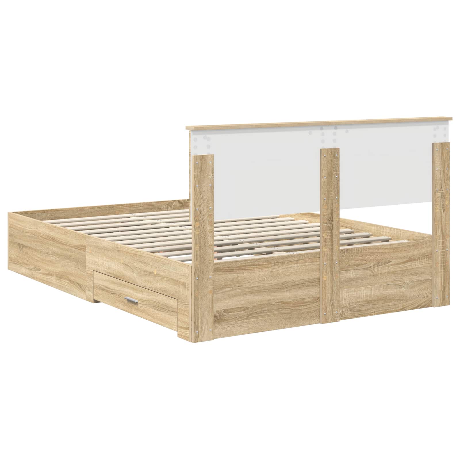 Bedframe met hoofdeinde Sonoma Eiken 140 x 190 cm Bewerkt hout